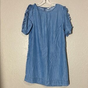 Crown & Ivy Blue Ruffle Sleeve Mini Dress